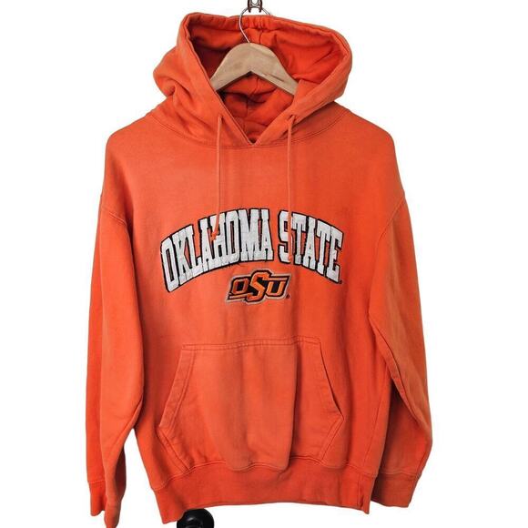 Oklahoma State University Hoodie Mens Medium Orange OSU Pullover Embroidered - Picture 1 of 7